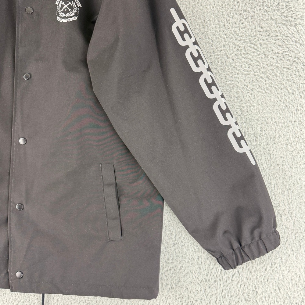 Dixxon Working Class Heroes Coaches Jacket Mens XL Black Snap Front Windbreakerr - Picture 3 of 14
